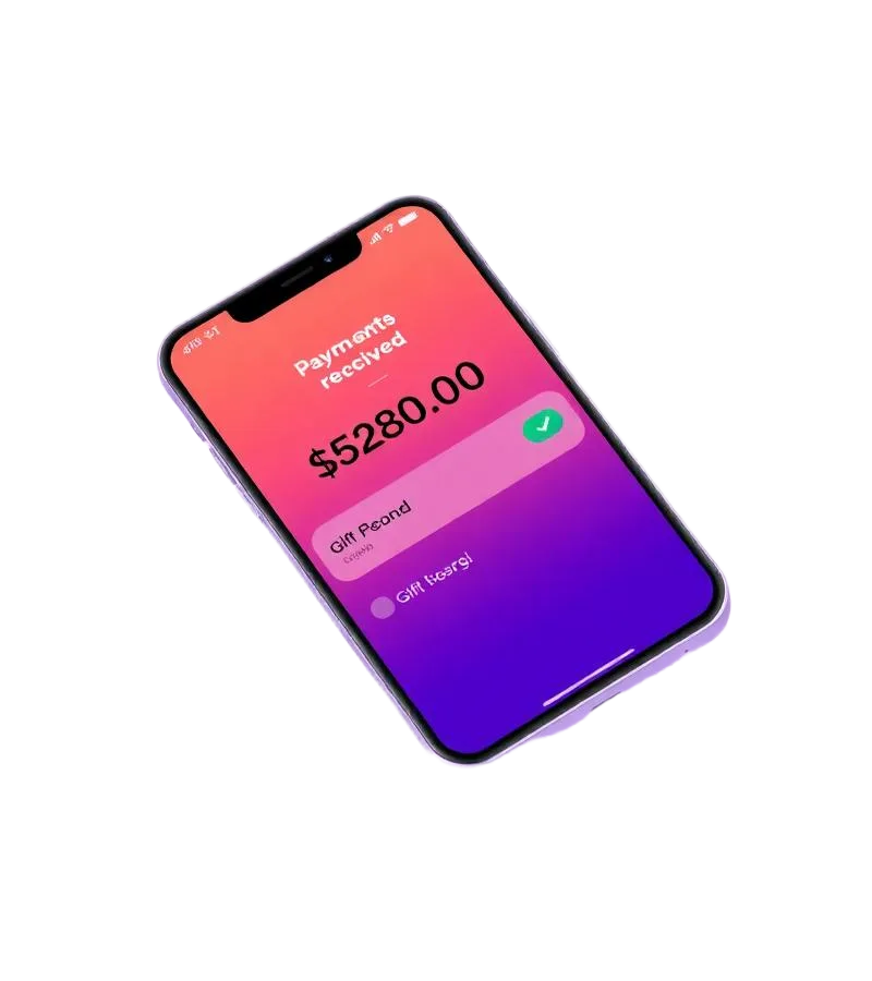 Phone showing payment receipt of $280